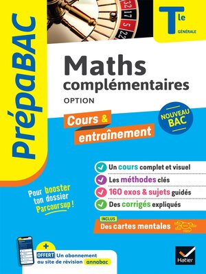 cover image of Prépabac--Maths complémentaires (option) Tle générale--Bac 2025